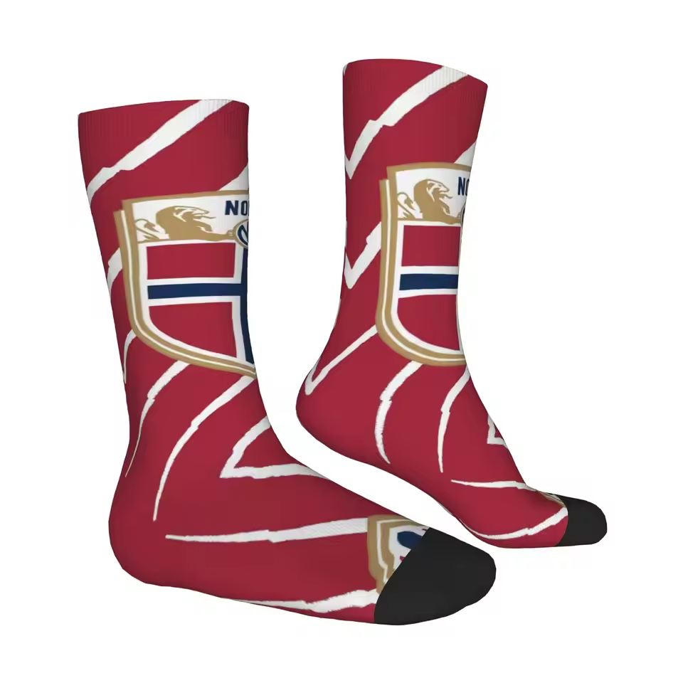 Unisex Norway Football Fan Seamless Printed Crew Socks