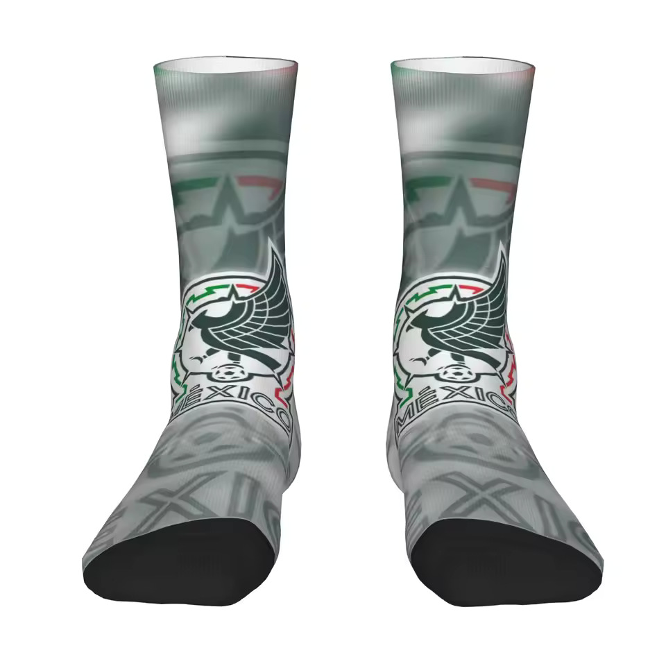 Unisex Mexico Football Fan Seamless Printed Crew Socks
