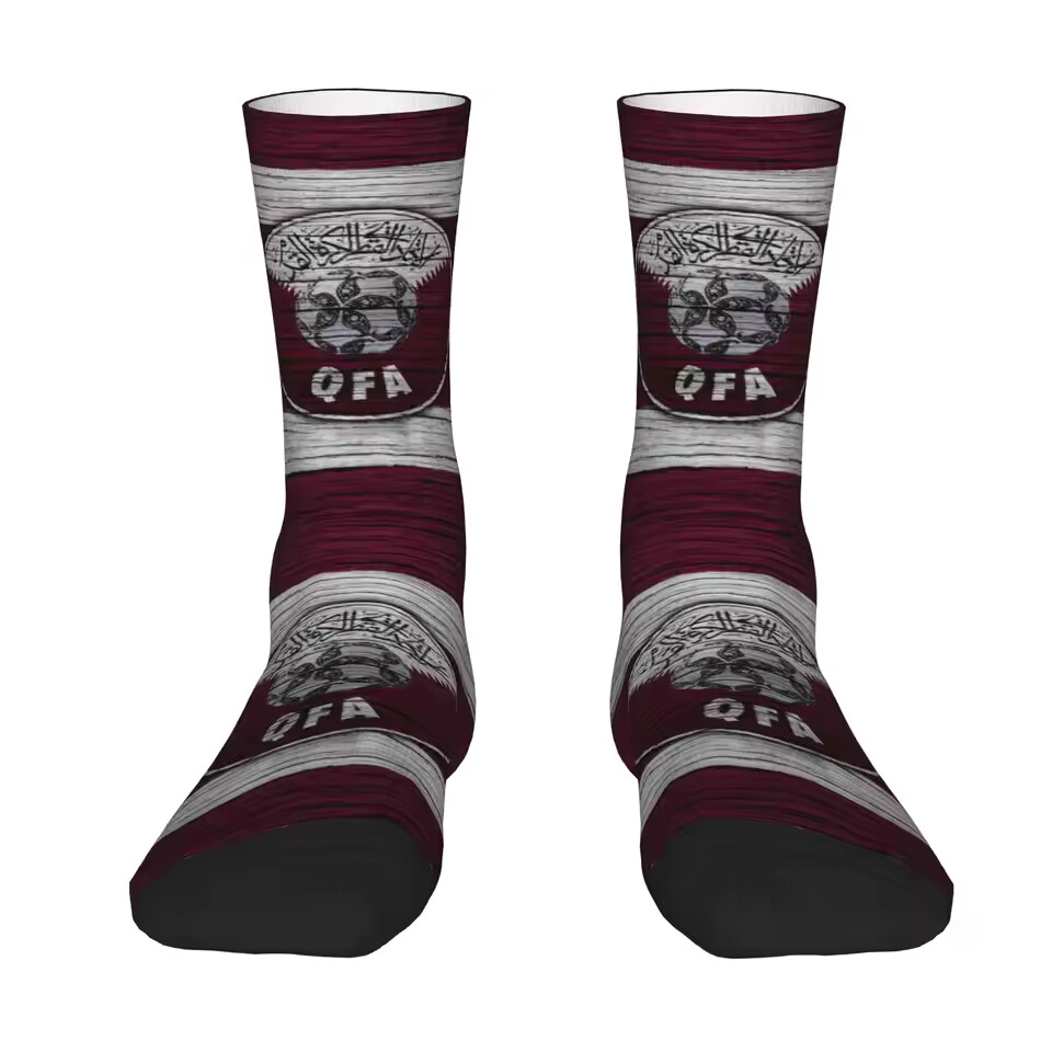 Unisex Qatar Football Fan Seamless Printed Crew Sock