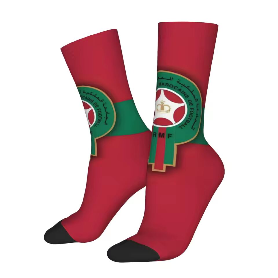 Unisex Morocco Football Fan Seamless Printed Crew Sock