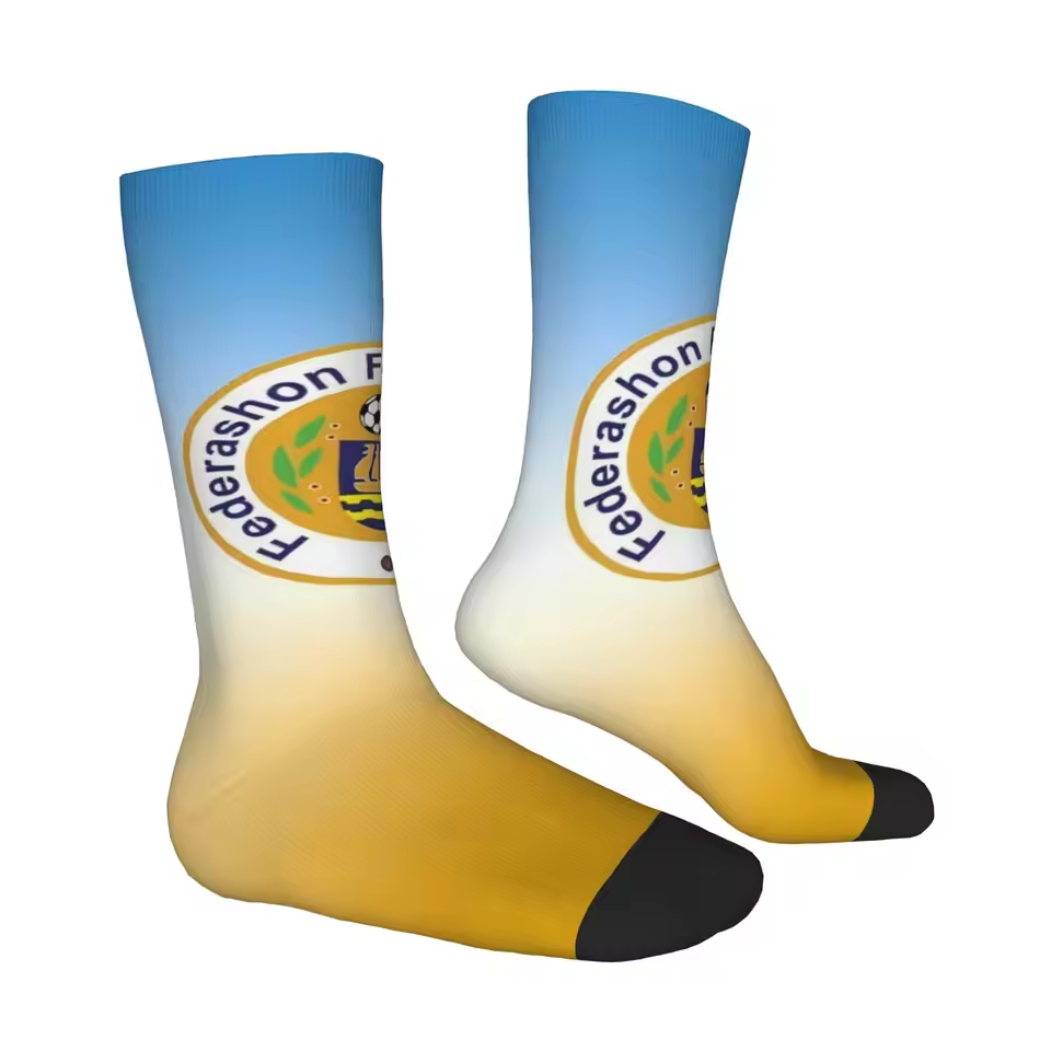 Unisex Curaçao Football Fan Seamless Printed Crew Sock