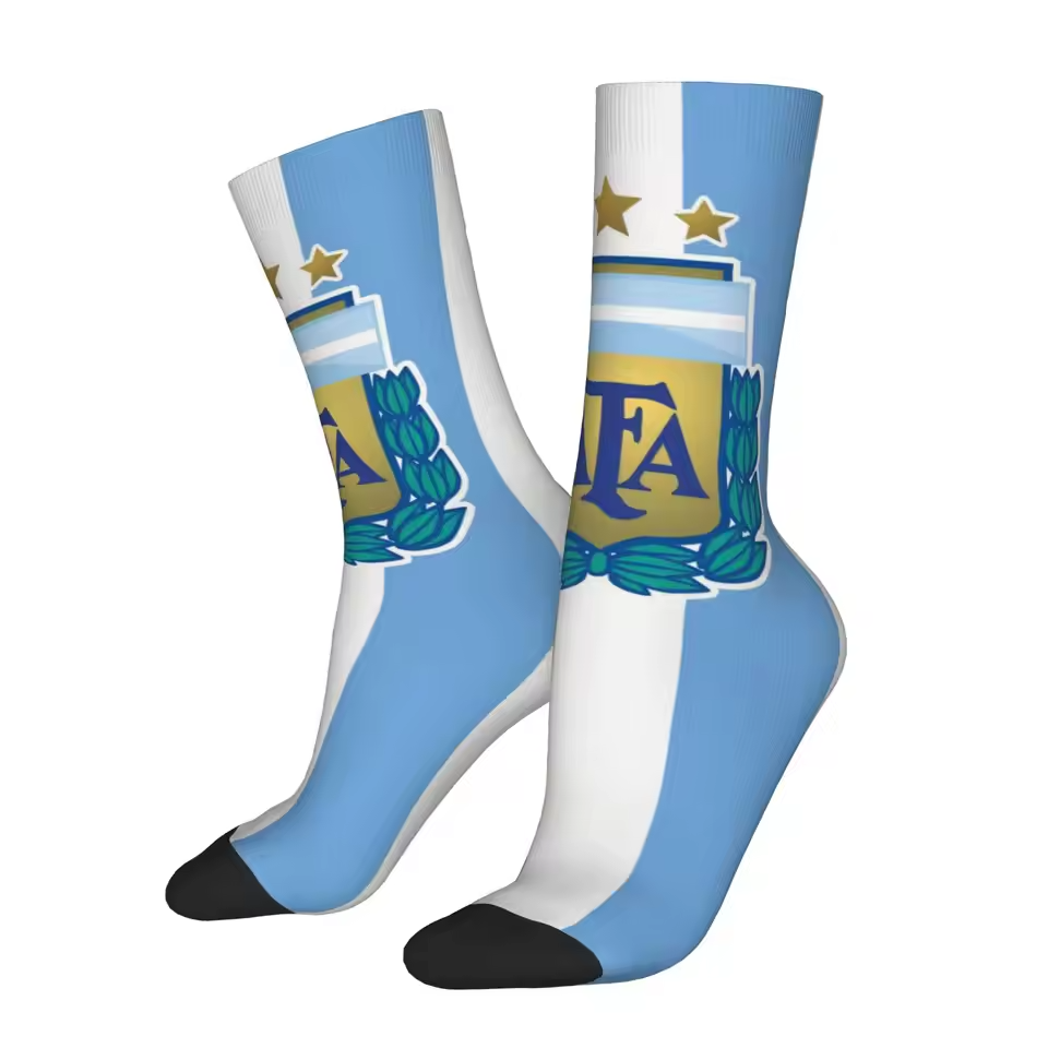 Unisex Argentina Football Fan Seamless Printed Crew Socks