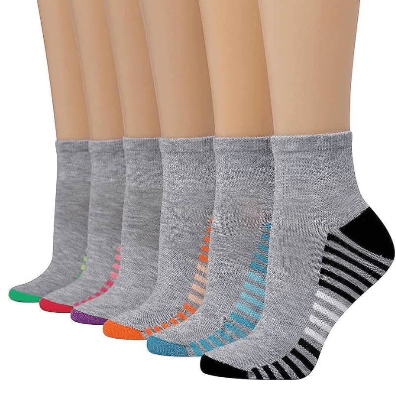 6 Pairs Cushioned Ankle Support Socks-Plantar Socks