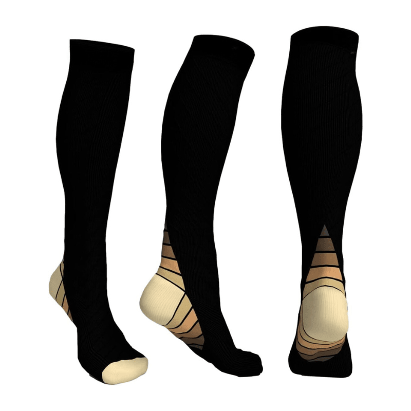 Solid Pattern Athletic Style Compression Socks-Plantar Socks