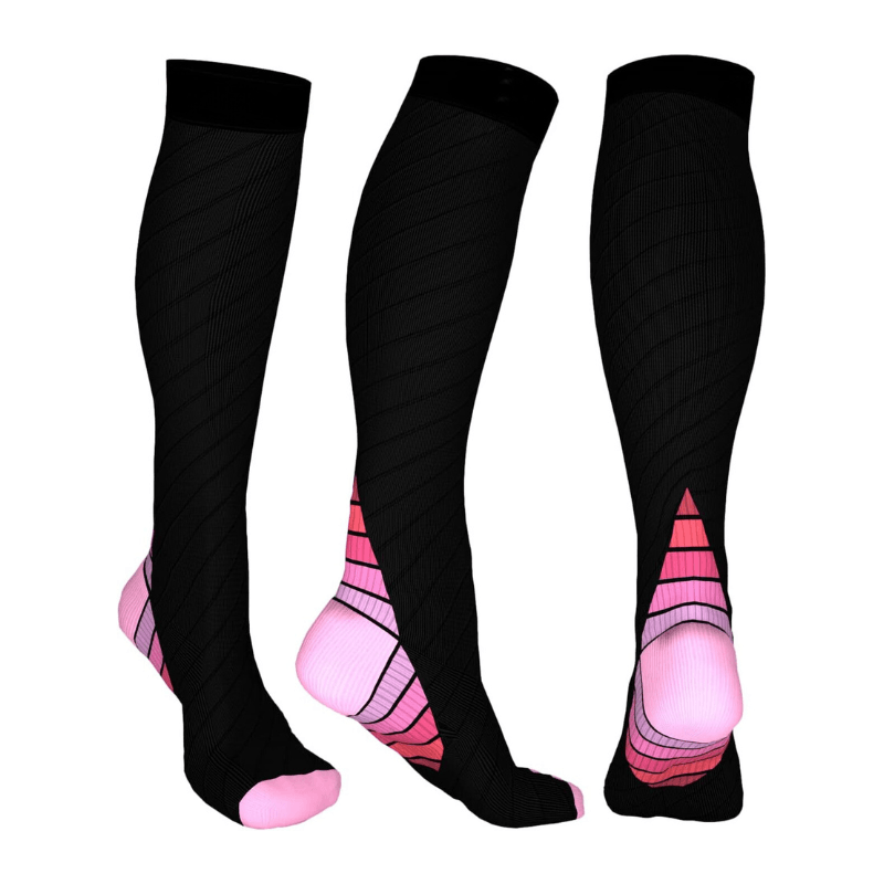 Solid Pattern Athletic Style Compression Socks-Plantar Socks