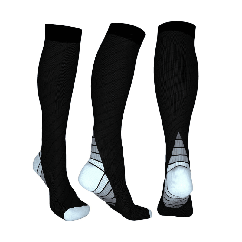 Solid Pattern Athletic Style Compression Socks-Plantar Socks