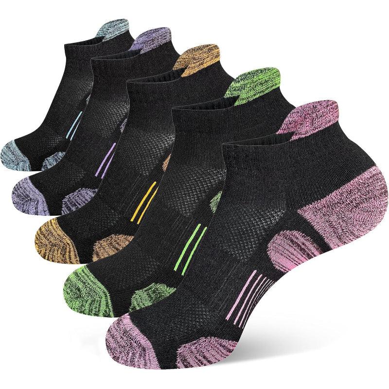 4 Pair Thick Cushioned Athletic Ankle Support Socks-Plantar Socks