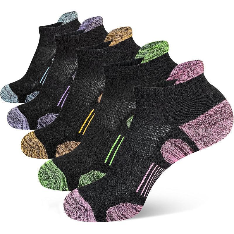 4 Pair Thick Cushioned Athletic Ankle Support Socks-Plantar Socks