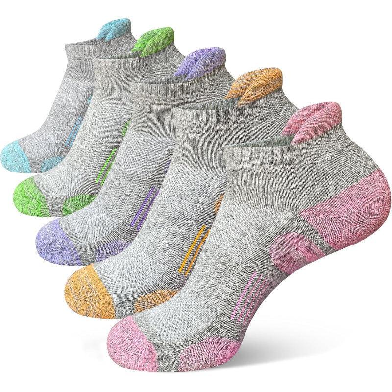 4 Pair Thick Cushioned Athletic Ankle Support Socks-Plantar Socks