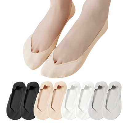 Women Ultra Low Ice Silk And Cotton Liner Socks  Pack Of 4