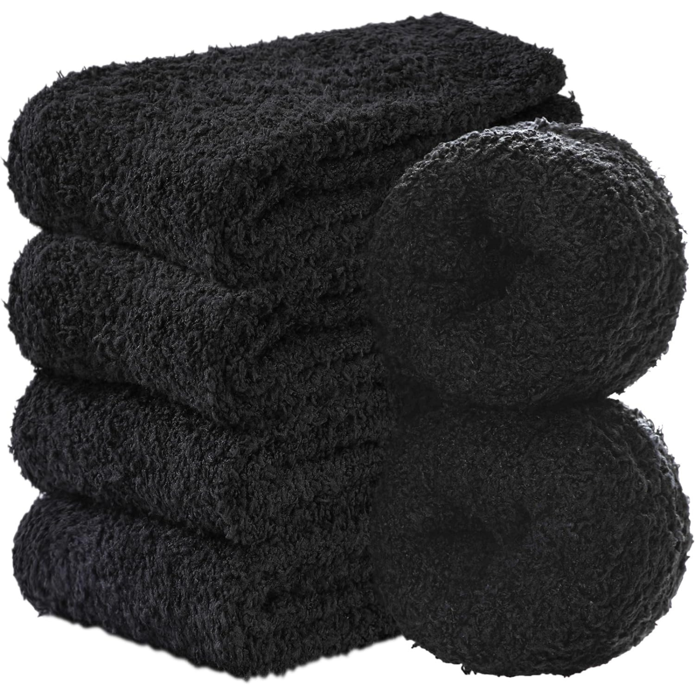 Women Fuzzy Microfiber Cozy Winter Crew Slipper Socks