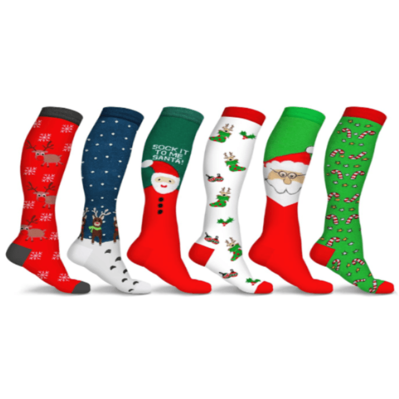 Holiday Fun Knee High Compression Socks (3-Pairs)-Plantar Socks