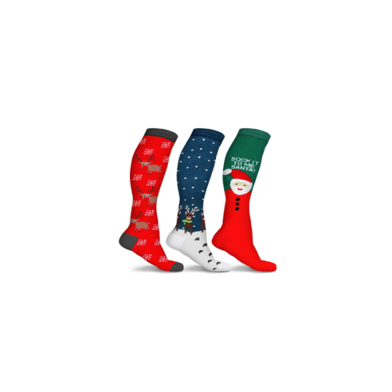 Holiday Fun Knee High Compression Socks (3-Pairs)-Plantar Socks