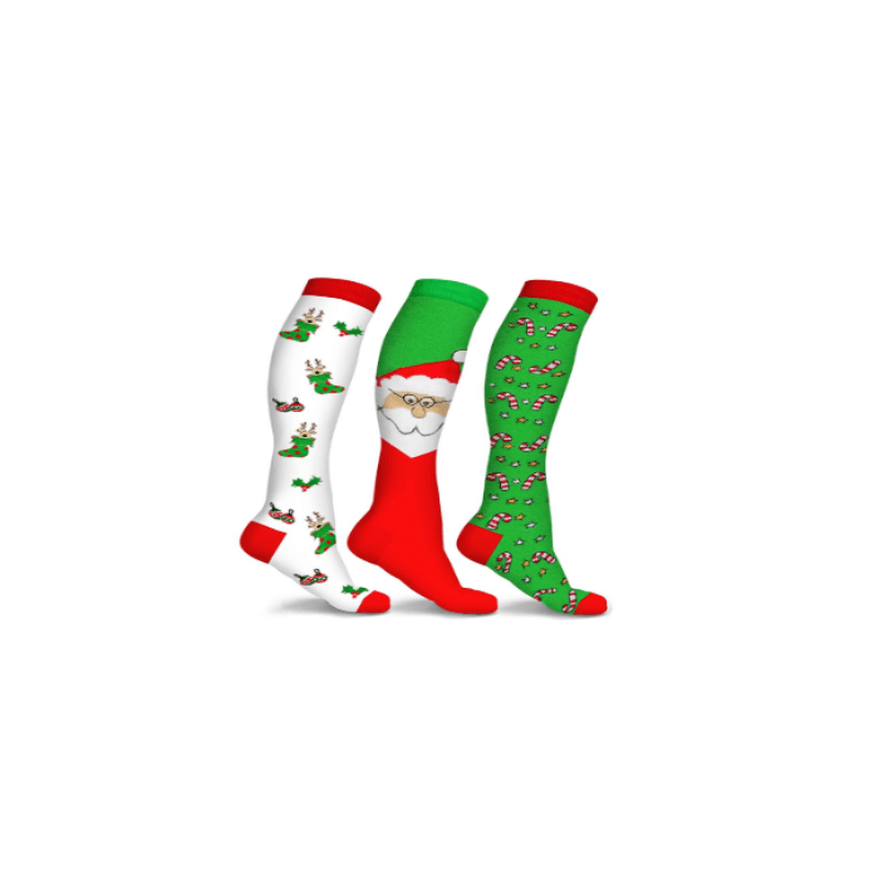 Holiday Fun Knee High Compression Socks (3-Pairs)-Plantar SocksHoliday Fun Knee High Compression Socks (3-Pairs) - Image 3