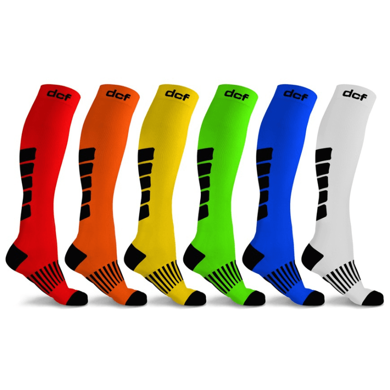 6 Pair Mid-Calf Compression Socks For Men & Women-Plantar Socks