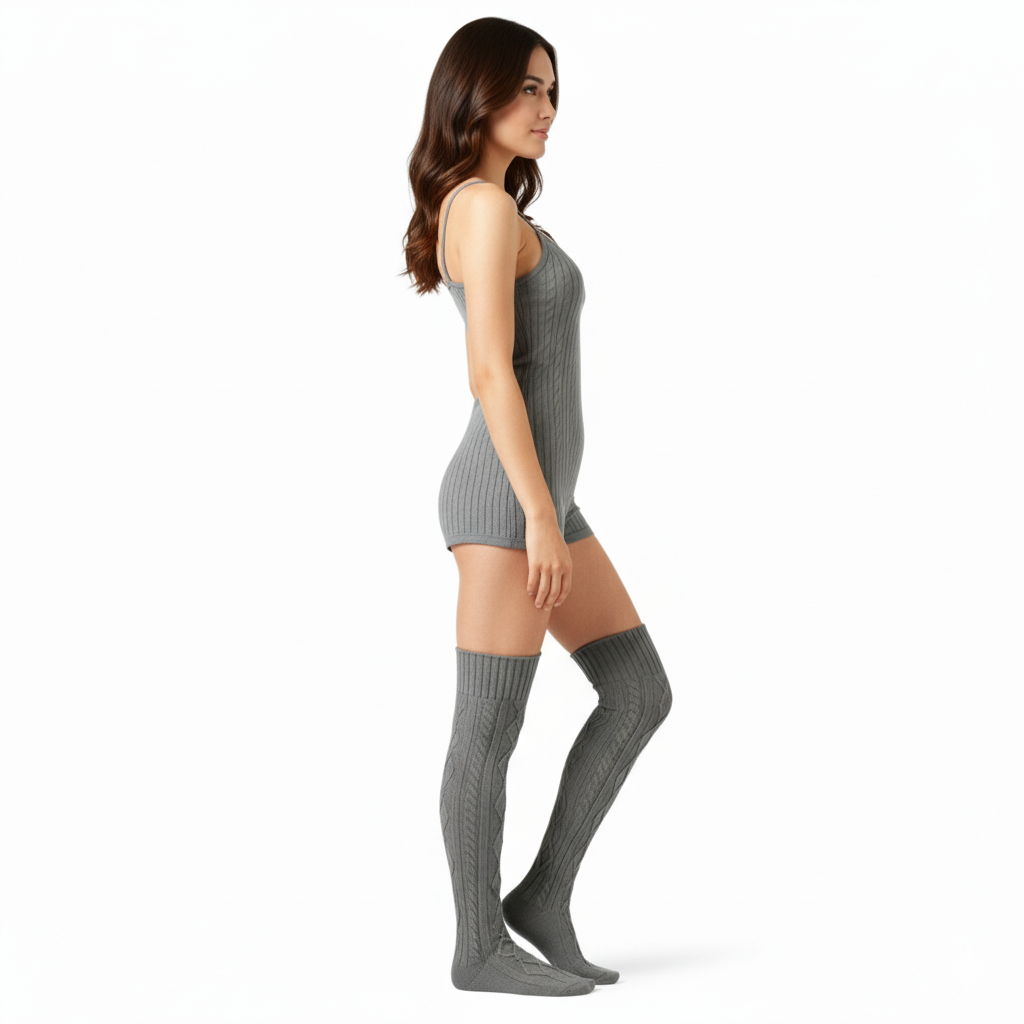 Women Cable Knit Boot Socks Extra Long Winter Stocking