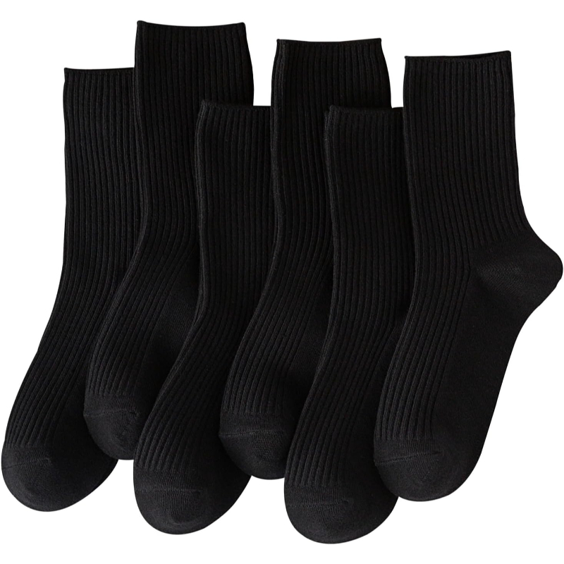 Pack Of 6 Women Crew Casual Athletic Aesthetic Socks