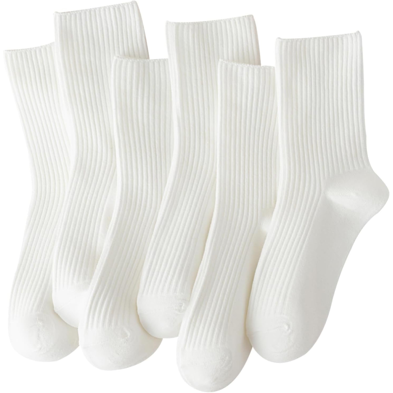 Pack Of 6 Women Crew Casual Athletic Aesthetic SocksPack Of 6 Women Crew Casual Athletic Aesthetic Socks - Image 4