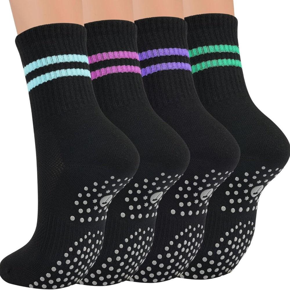 Yoga Crew Toe Socks With Grippers Pack Of 4-Plantar SocksYoga Crew Toe Socks With Grippers Pack Of 4 - Image 6