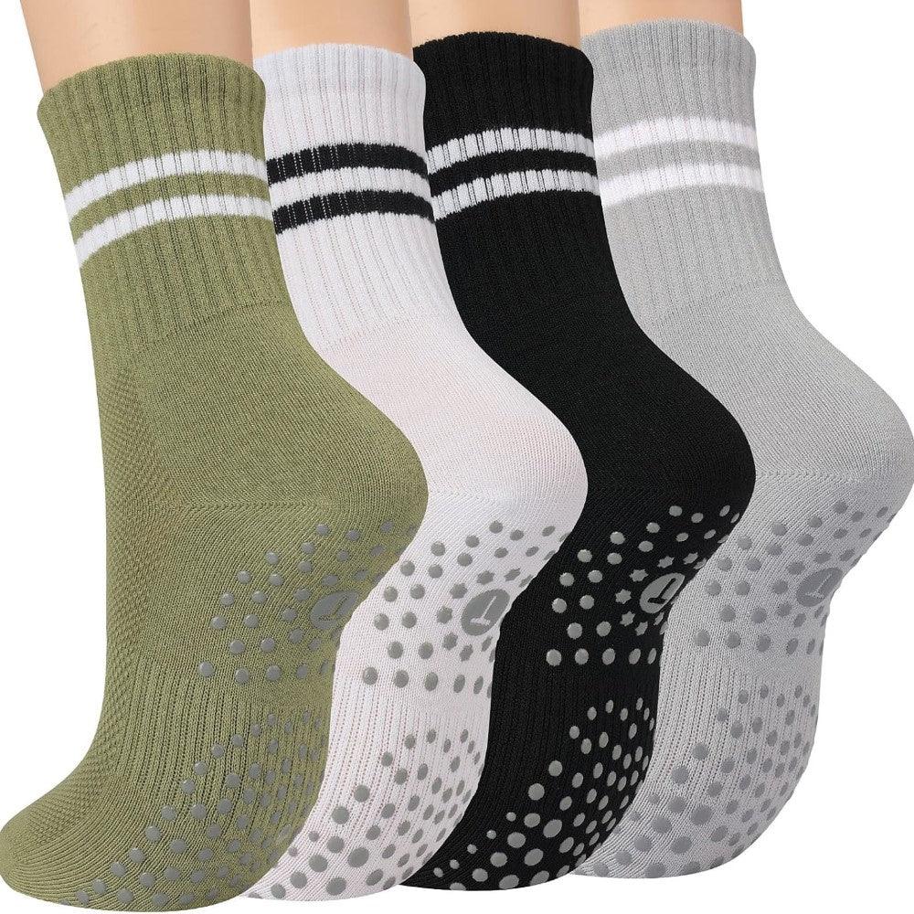 Yoga Crew Toe Socks With Grippers Pack Of 4-Plantar SocksYoga Crew Toe Socks With Grippers Pack Of 4 - Image 3