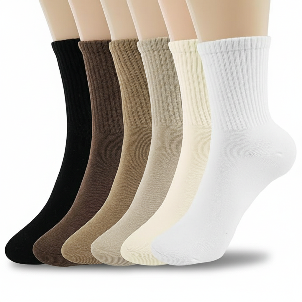 6 Pairs Casual Calf Socks For Women