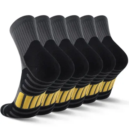 6 Pairs Of Cushioned Running Universal Socks