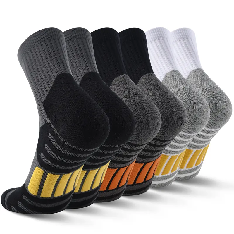 6 Pairs Of Cushioned Running Universal Socks