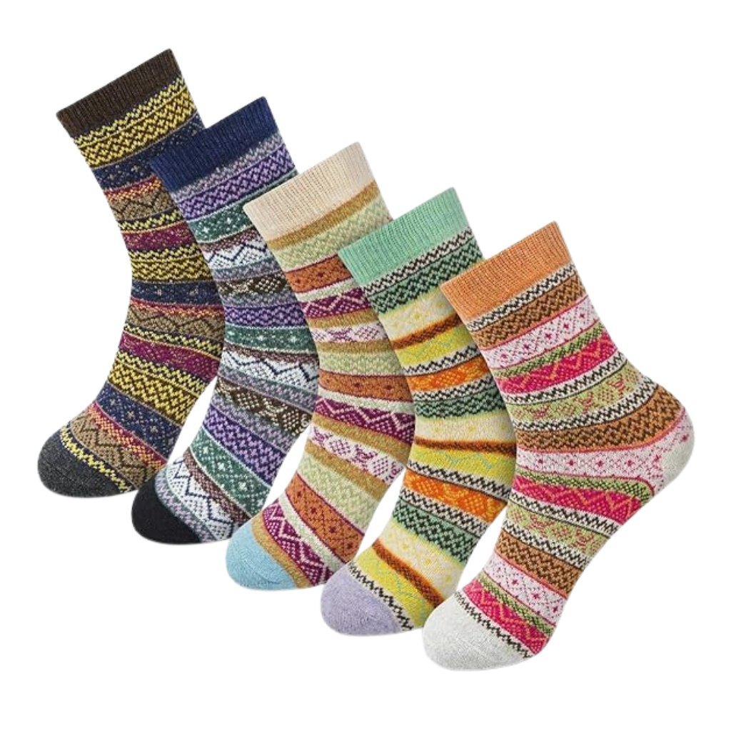 Textured Blend Crew Pattern Style SocksTextured Blend Crew Pattern Style Socks - Image 4