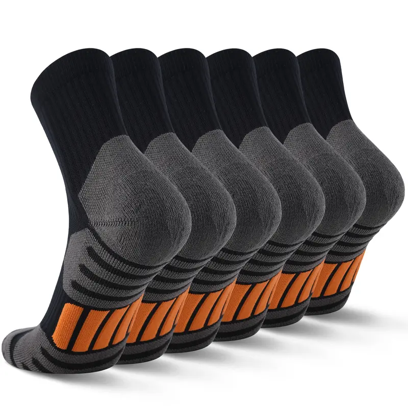 6 Pairs Of Cushioned Running Universal Socks6 Pairs Of Cushioned Running Moisture Wicking Socks With Arch Support - Image 3