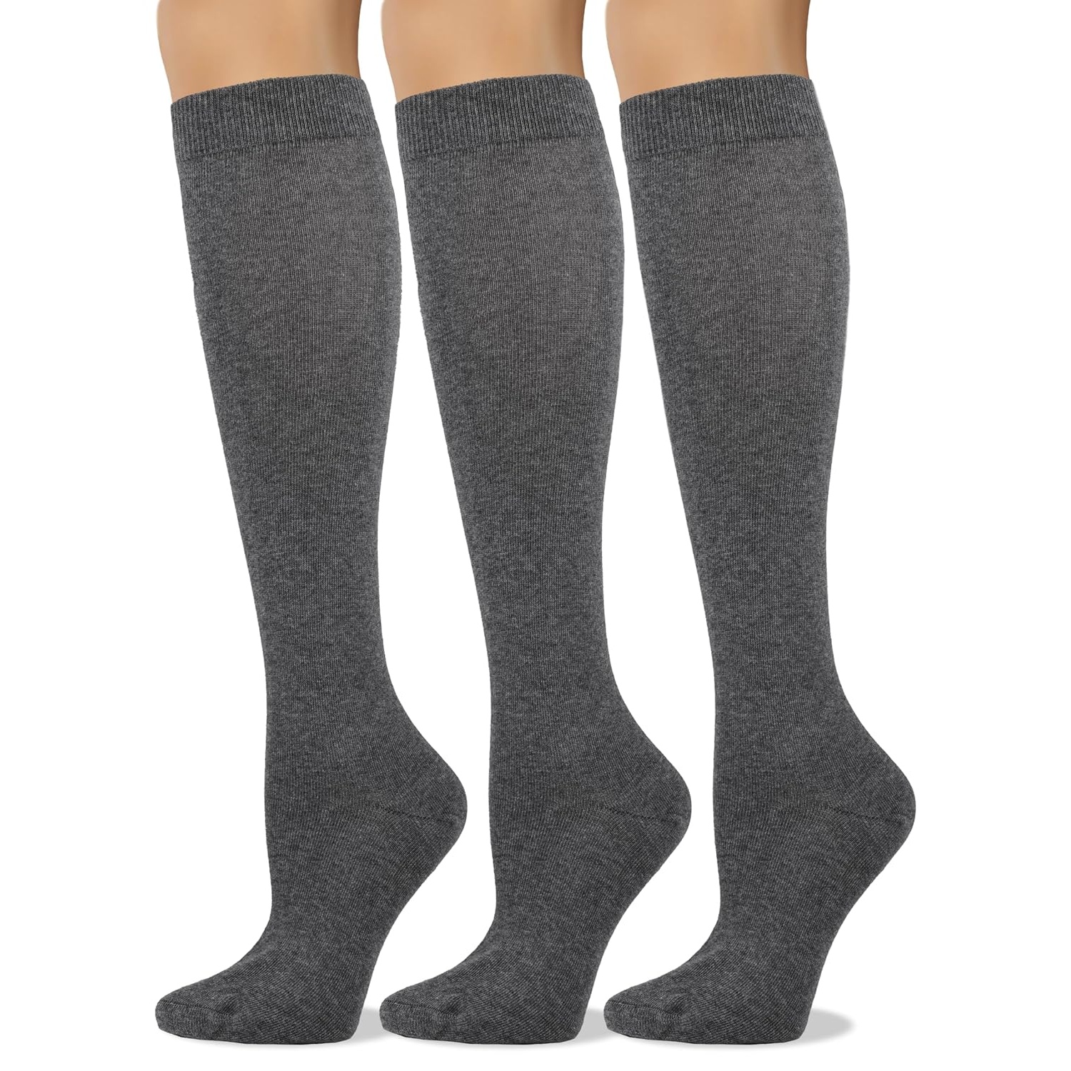3 Pairs Comfortable Long Calf Dress Socks For Women