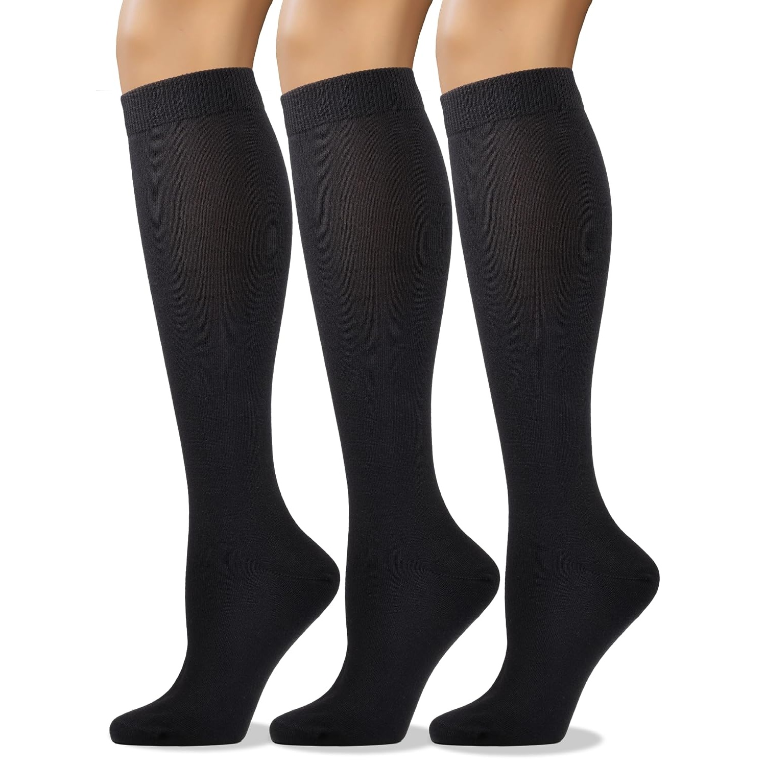 3 Pairs Comfortable Long Calf Dress Socks For Women
