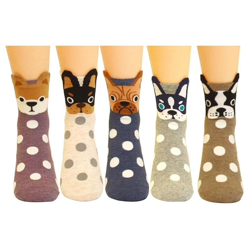 Patterned Animal Knit Crew Style Socks