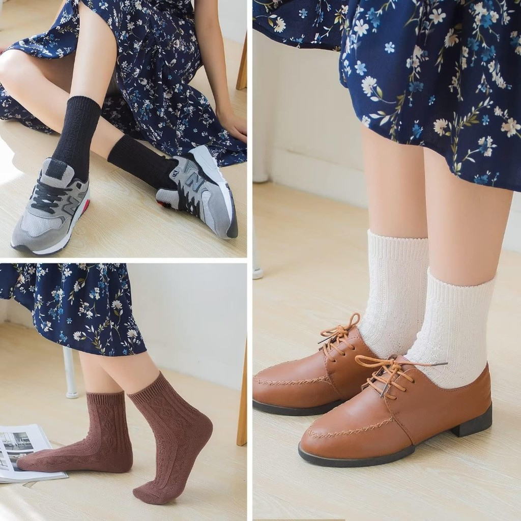 Pack of 6 Comfy Women Casual Knit Cotton Crew Socks6 Pair Of Comfy Women Casual Knit Crew Socks - Image 3