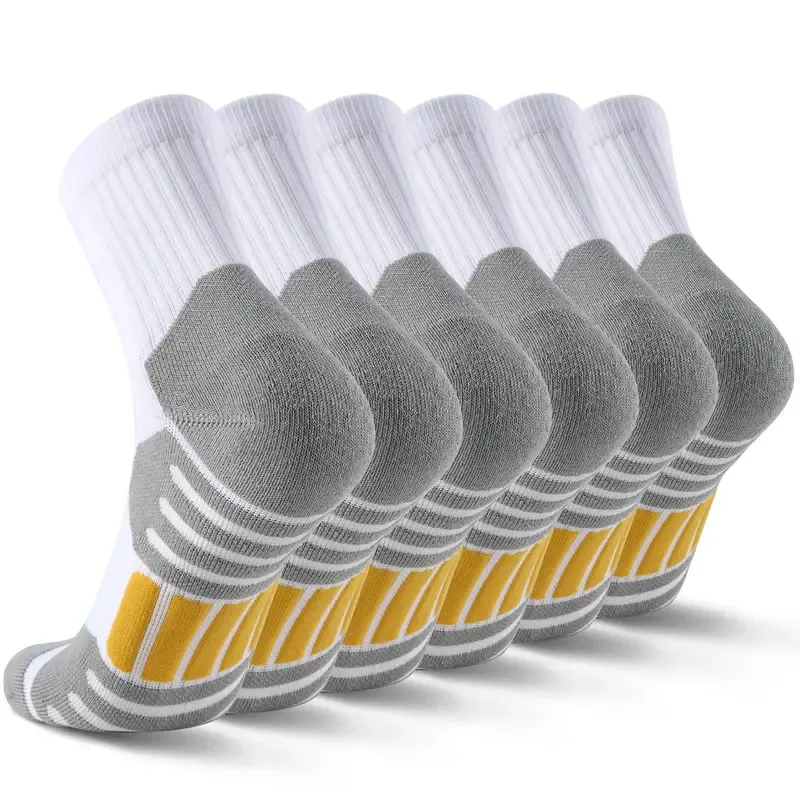 6 Pairs Of Cushioned Running Universal Socks