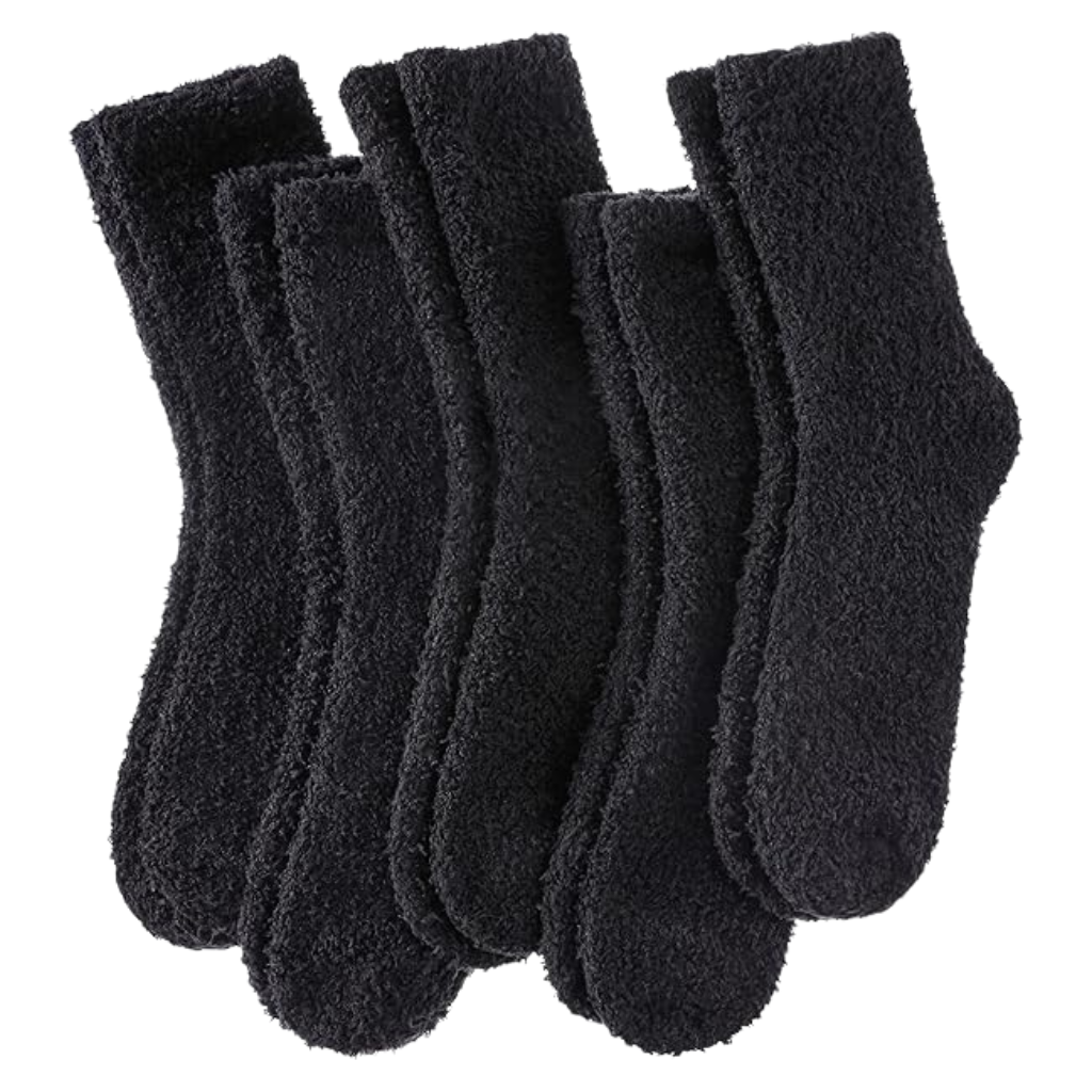 Microfiber Blend Patterned Crew Style Socks