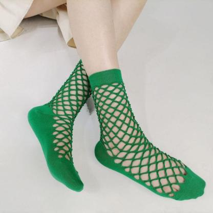 Women's Fishnet Hollow 5 Pairs Mesh Socks-Plantar Socks
