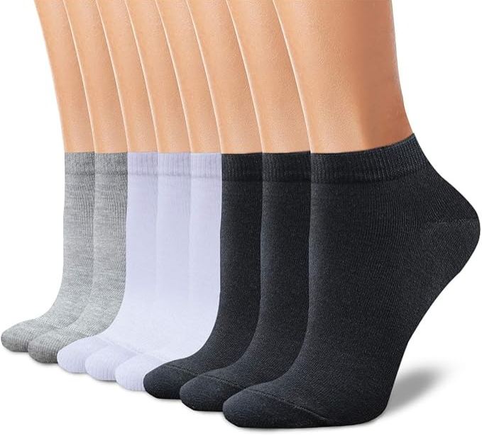8 Pairs Of Non Slip Low Cut Casual Socks