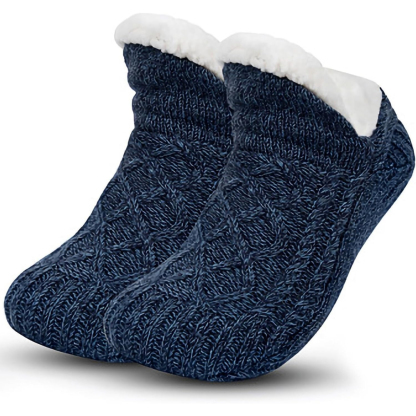 Unisex Thick Fleece Lined Non Slip Fluffy Fuzzy Warm Slipper Socks for Men and Women