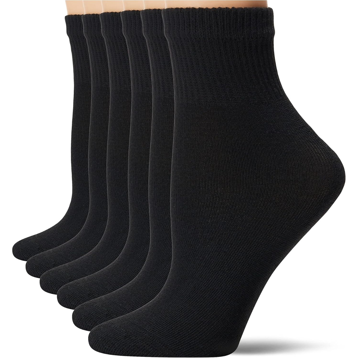 Pack of 6 Women Comfort Toe Seamed Ankle Socks