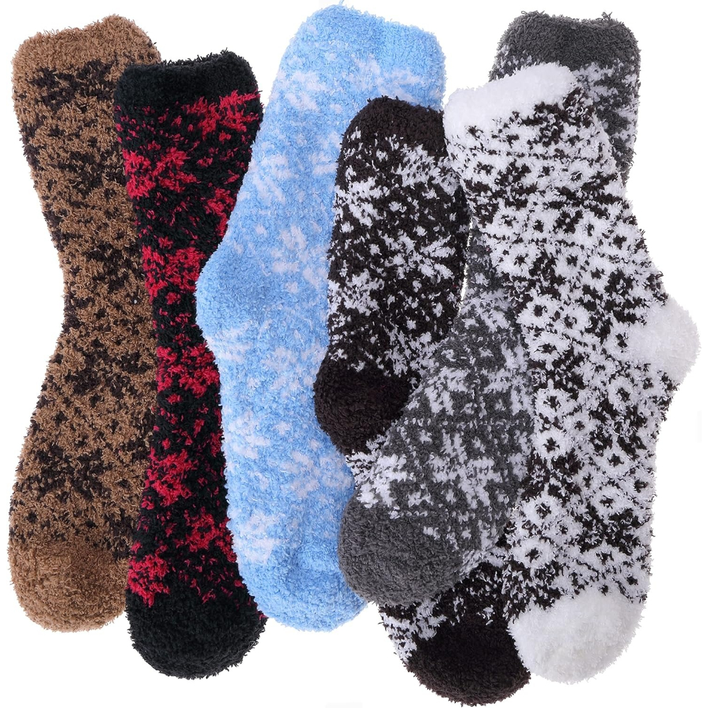 Pairs of 6 Cozy Plush Fleece Warm Wear Women Fuzzy Socks Winter