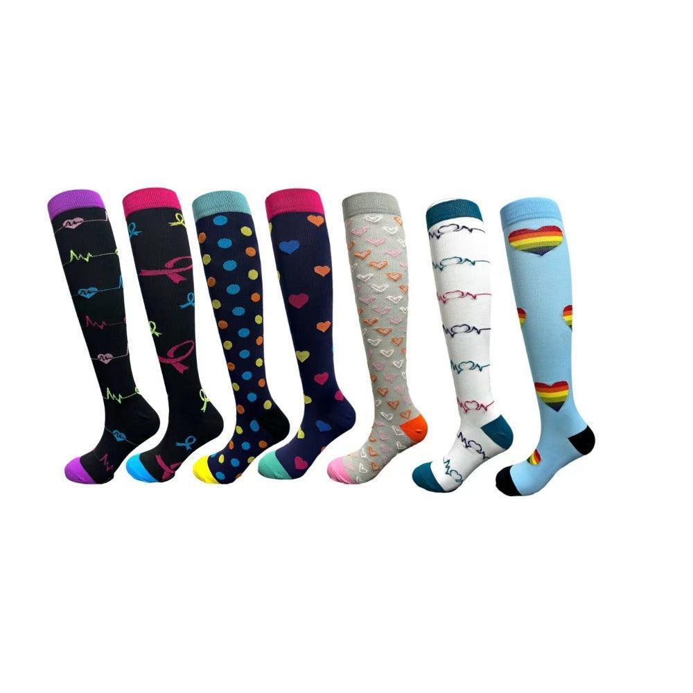 Leggings High Long Tube Compression Socks - 7 pairs-Plantar Socks