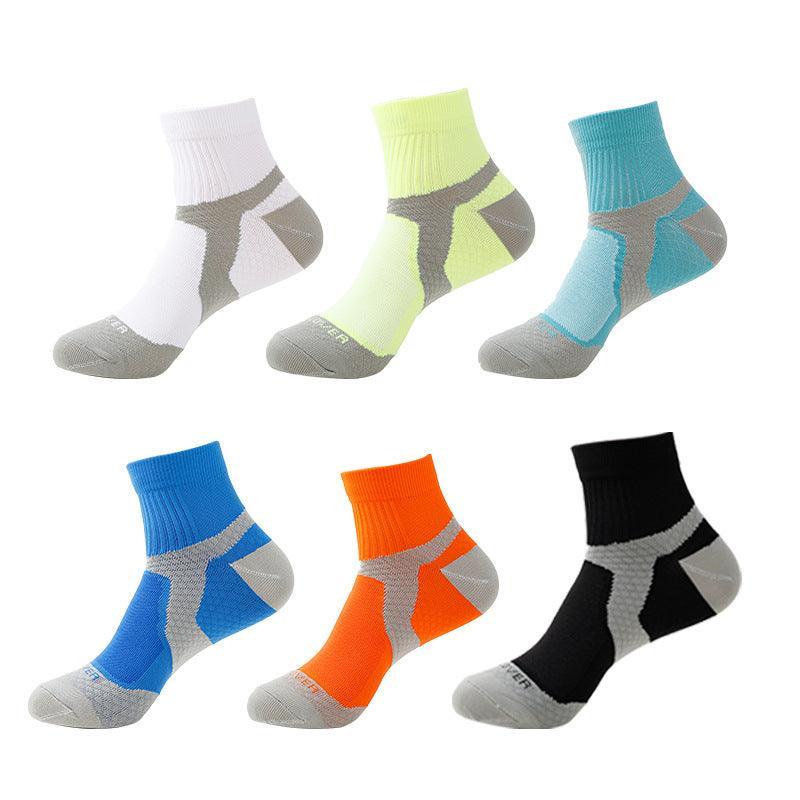 Sweat Absorbing Sports Socks Multicolor Casual Running Socks 6 Packs-Plantar Socks