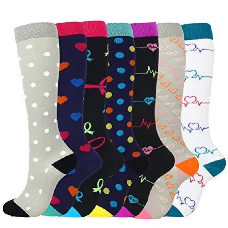 Colorful Compression Stocking For Women (7-Pack)-Plantar Socks