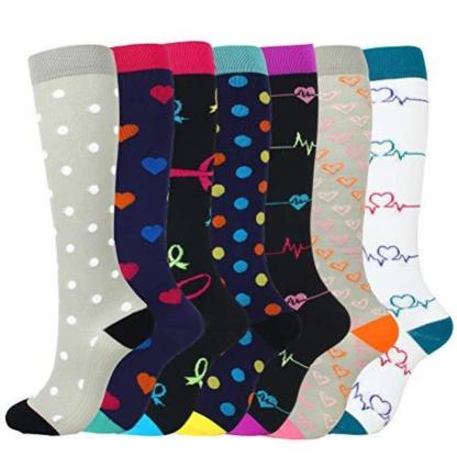 Colorful Compression Stocking For Women (7-Pack)-Plantar Socks