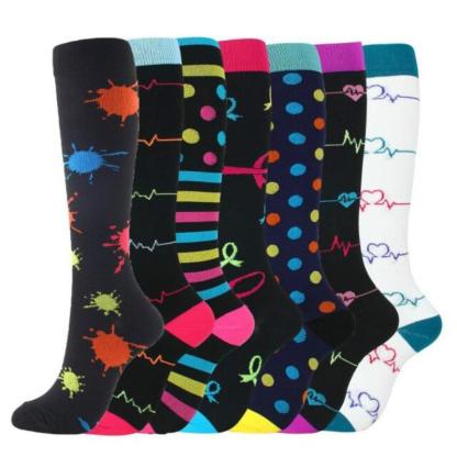 Colorful Compression Stocking For Women (7-Pack)-Plantar Socks