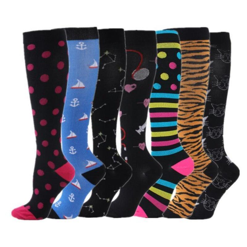 Colorful Compression Stocking For Women (7-Pack)-Plantar Socks