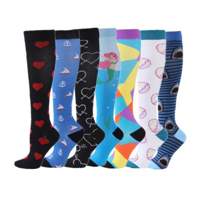 Colorful Compression Stocking For Women (7-Pack)-Plantar SocksColorful Compression Stocking For Women (7-Pack) - Image 16