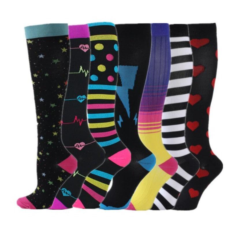Colorful Compression Stocking For Women (7-Pack)-Plantar SocksColorful Compression Stocking For Women (7-Pack) - Image 5