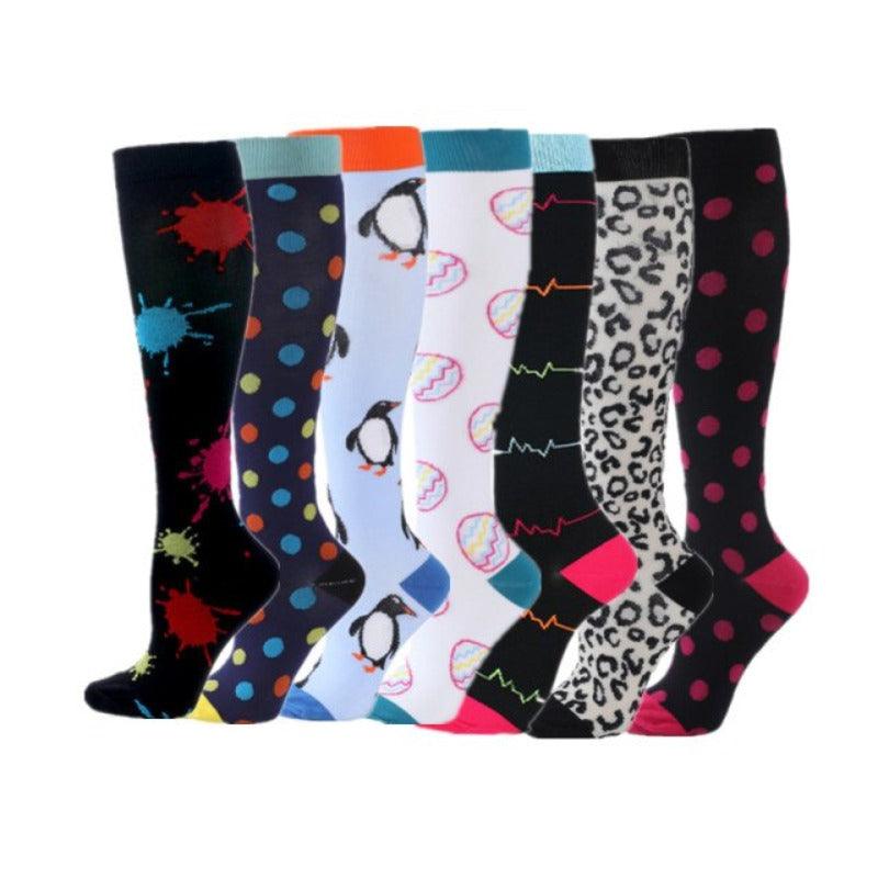 Colorful Compression Stocking For Women (7-Pack)-Plantar Socks