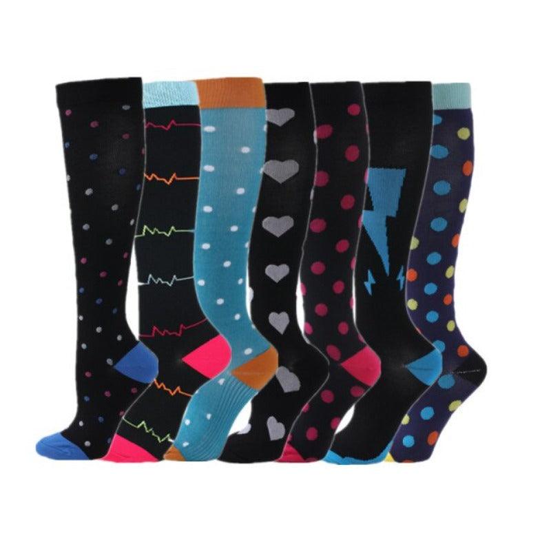 Colorful Compression Stocking For Women (7-Pack)-Plantar Socks